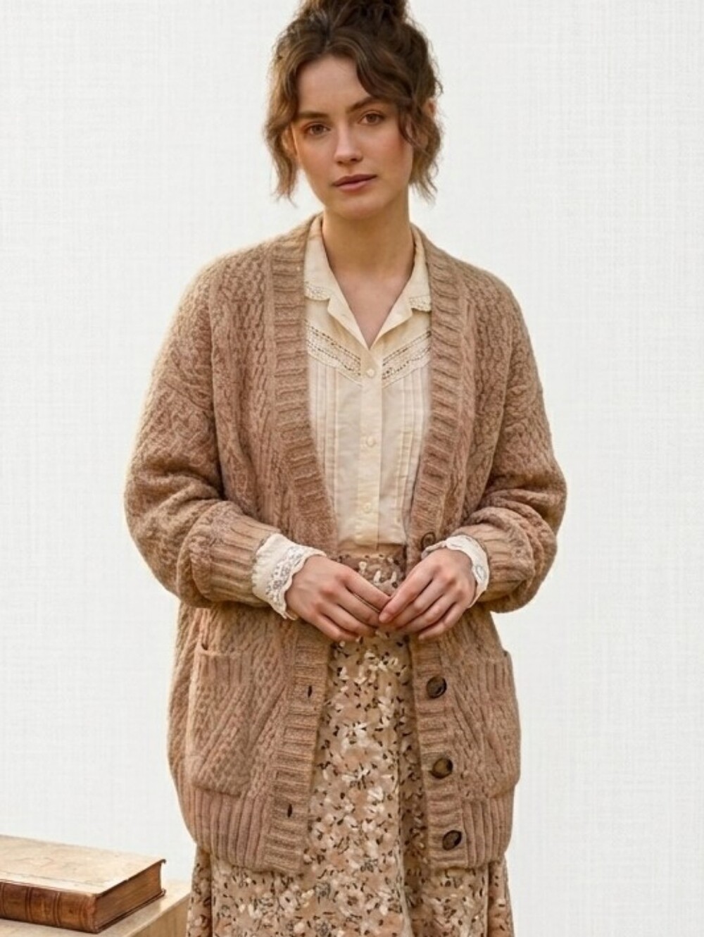 NWT Chunky knit cardigan Oversized Grandpa, Cottagecore, Cabincore